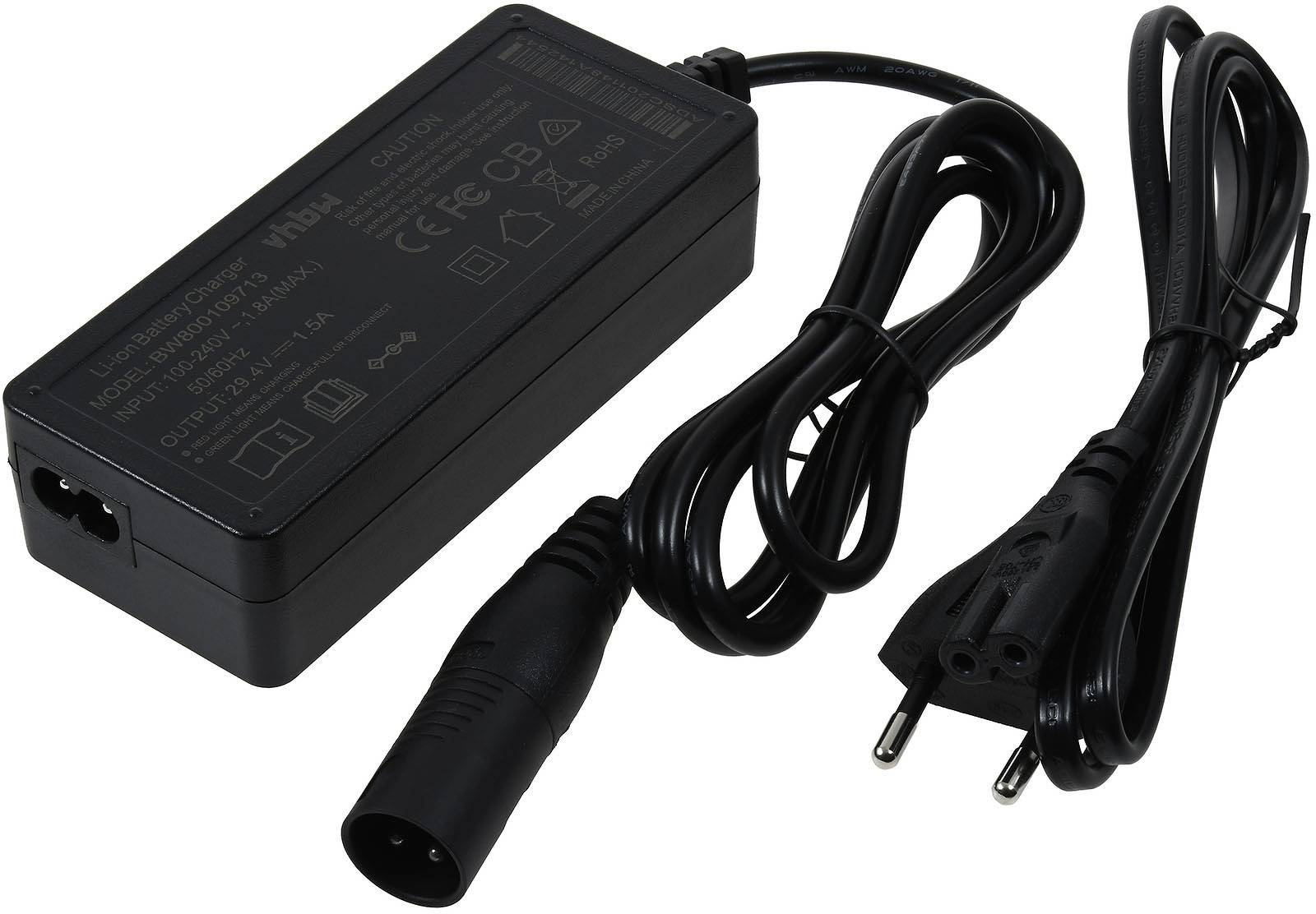 Powery Ladegerät, Netzteil Typ HP1202L2 für E-Bike-, E-Roller 24V-Akkus mit 3Pin-Anschluss für z.B. Pedelec, 29,4V