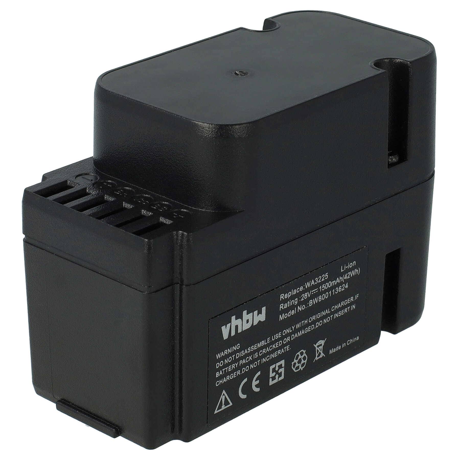 vhbw Akku kompatibel mit Grizzly AMR MR 1000,   Dyma113 Rasenroboter Rasenmäher (1500mAh 28V Li-Ion)
