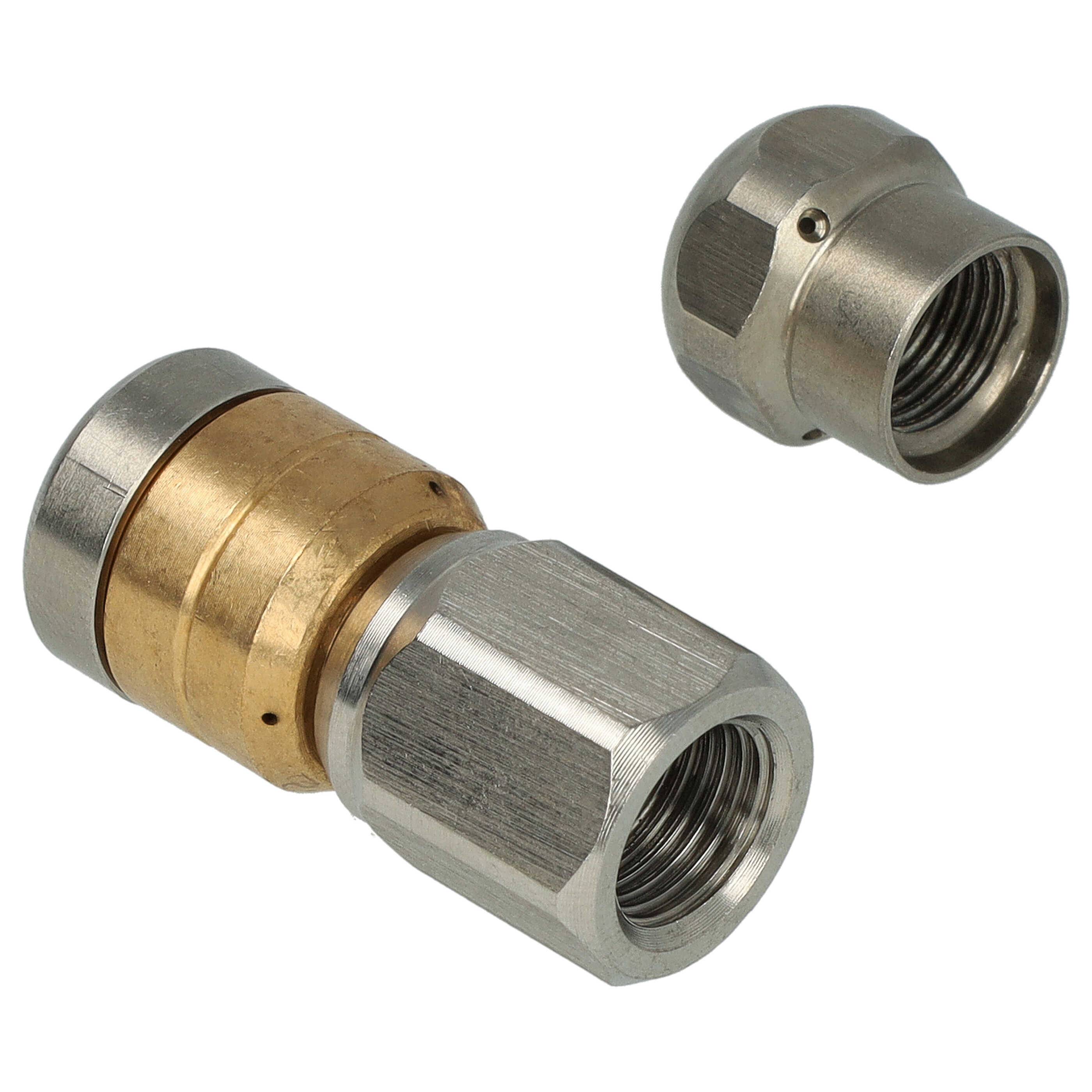 vhbw 2x Rohrreinigungsdüsen kompatibel mit Kränzle quadro 12-150 TS T Hochdruckreiniger - 1/8 Zoll, Starr + Rotierend