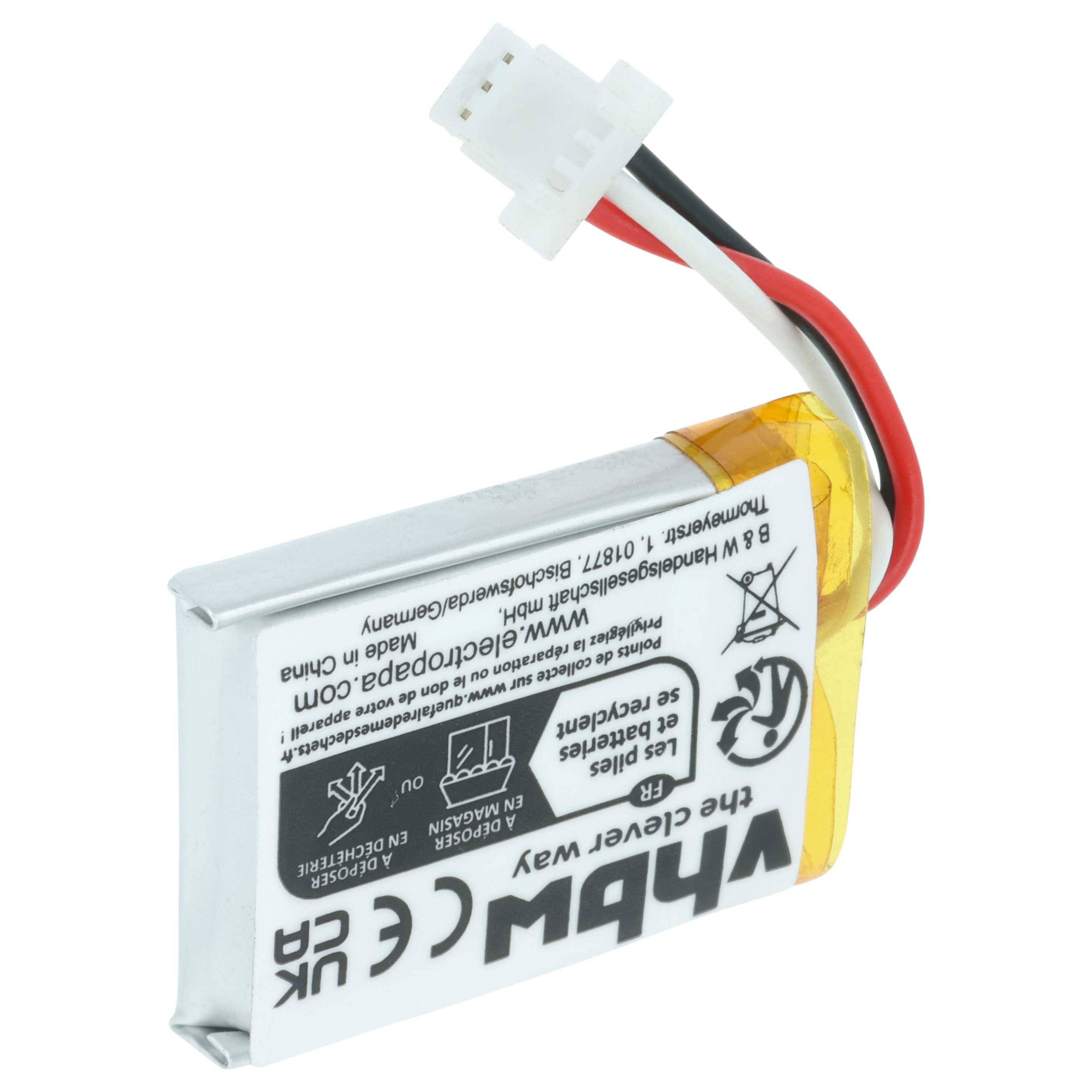 vhbw 5x Akku Ersatz für Plantronics 212367-01 (3 pin), 212367-01 für Wireless Headset Kopfhörer (140 mAh, 3,7 V, Li-Polymer)