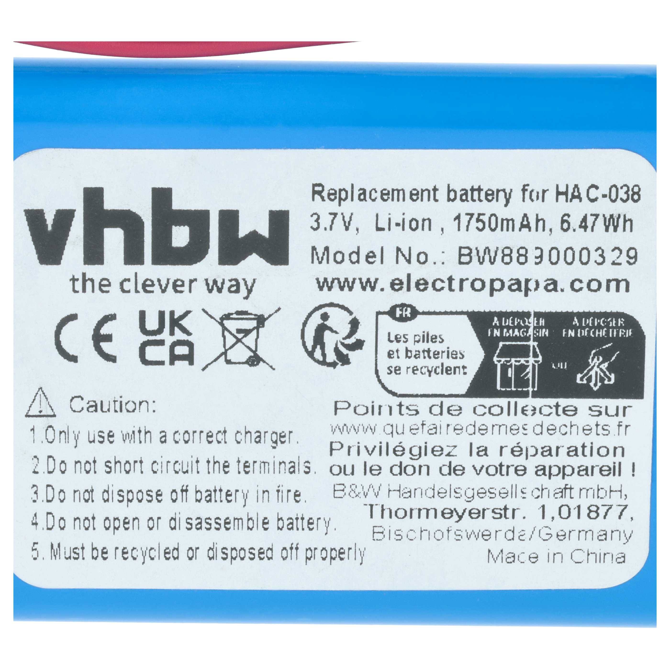 vhbw Akku kompatibel mit Nintendo Switch Mario Kart Live, Mario Kart Live: Home Circuit Spielekonsole (1750 mAh, 3,7 V, Li-Ion)