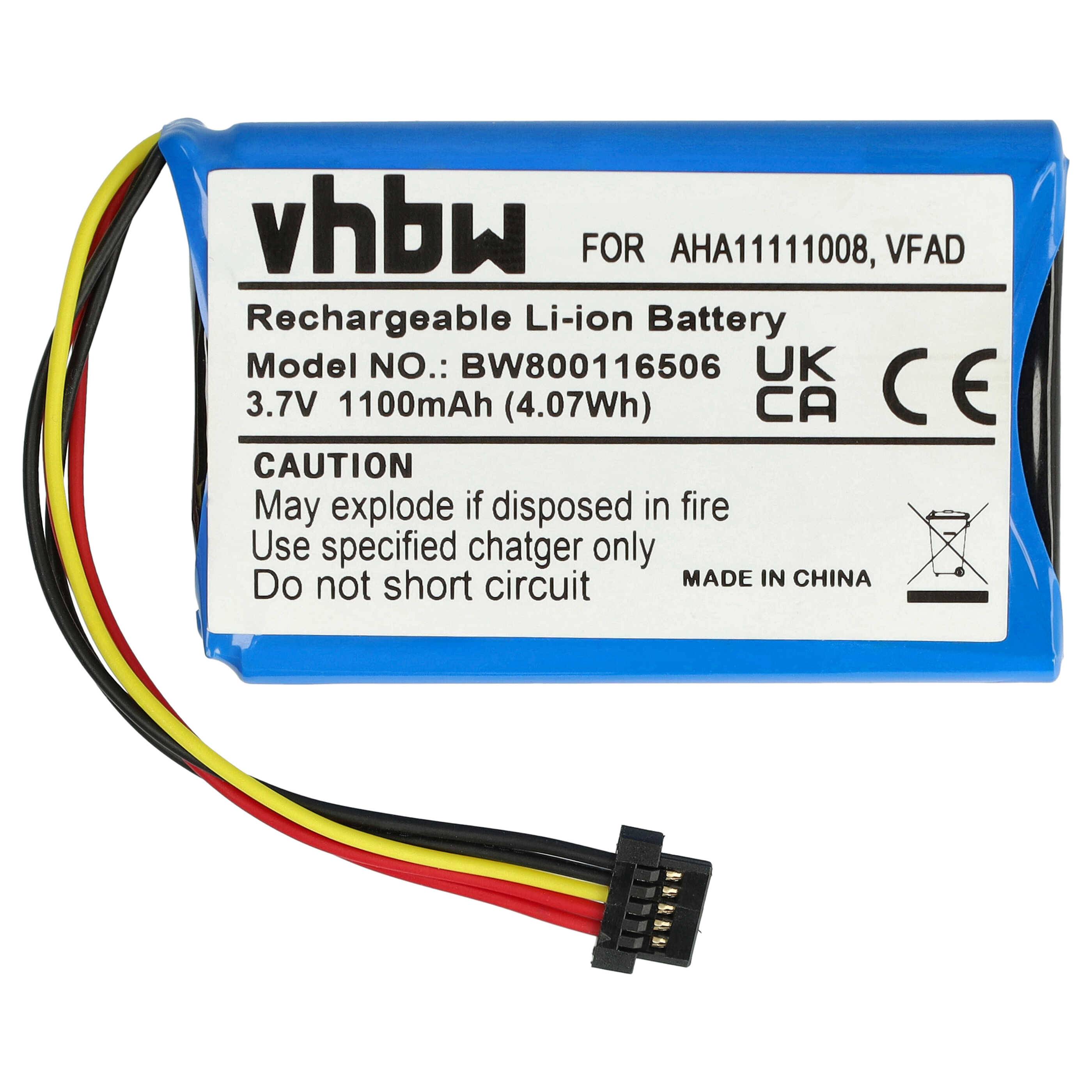 vhbw Akku Ersatz für TomTom 4EG0.001.08, 6027A0090721, 4EG0.001.17, 4EM0.001.01 für GPS Navigation Navi (1100 mAh, 3,7 V, Li-Ion)