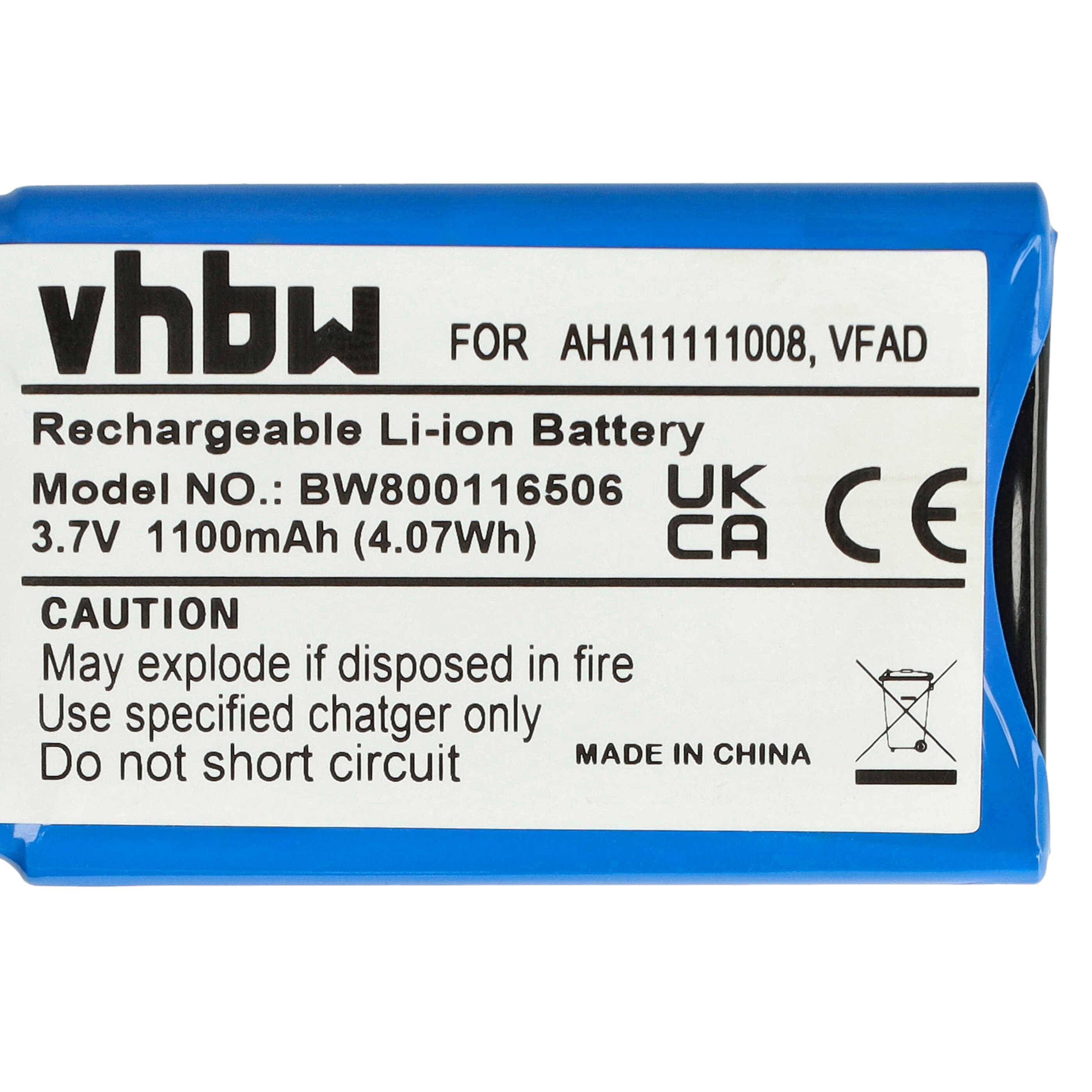 vhbw Akku Ersatz für TomTom 4EG0.001.08, 6027A0090721, 4EG0.001.17, 4EM0.001.01 für GPS Navigation Navi (1100 mAh, 3,7 V, Li-Ion)
