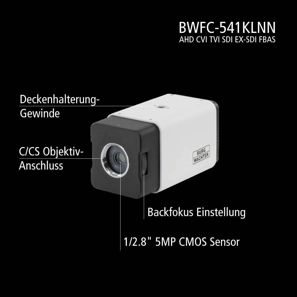 BWFC-541KLNN BURG GARD, Flexibel wie kein Modell zuvor Dieses Modell unterstützt eine Vielzahl an Videostandard s und i