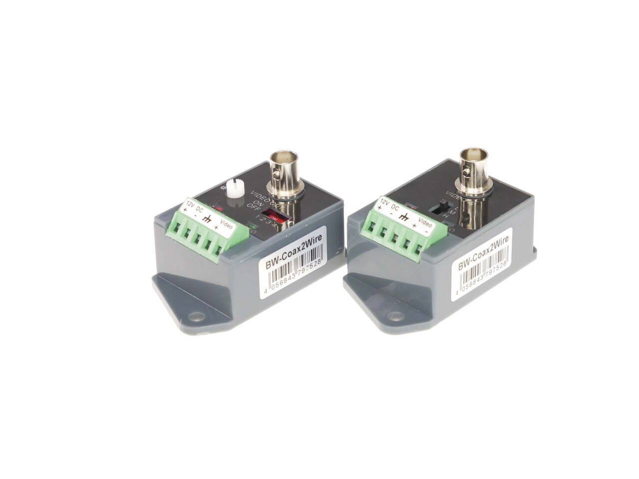 BW-Coax2Wire BURG GARD, Das Balun Set BW-Coax2Wire besteht aus einem aktiven Sender und Empfänger. Mit ihm können analo