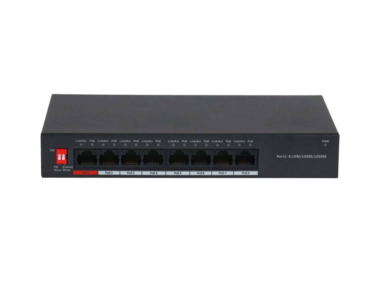 BWswitch-20810 BURG GARD, Intelligentes PoE ermöglicht die gezielte schnelle Anpassung der Ports an den benötigten Leis