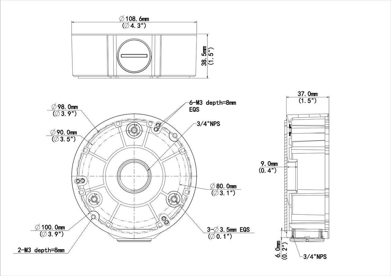 TR-JB03-G-IN BURG GARD, Uniview Anschlussbox f. Fixed u. Mini Bullet Dome IPC32X Serie