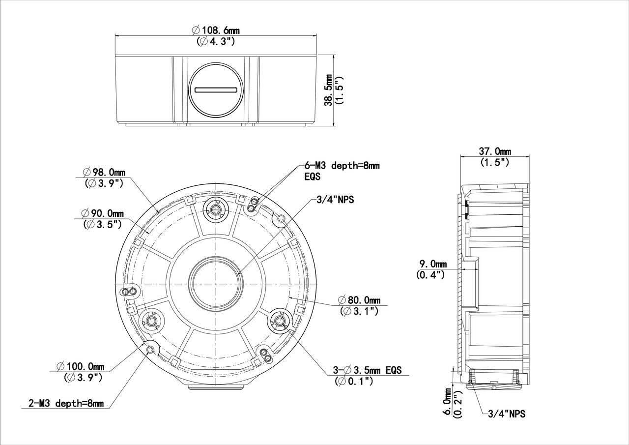 TR-JB03-G-IN BURG GARD, Uniview Anschlussbox f. Fixed u. Mini Bullet Dome IPC32X Serie