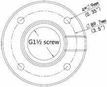TR-UF45-A-IN BURG GARD, Die Adapterplatte ist für Speeddome im Innenbreich vorgesehen. Über das G1 1/2" Gewinde kann di