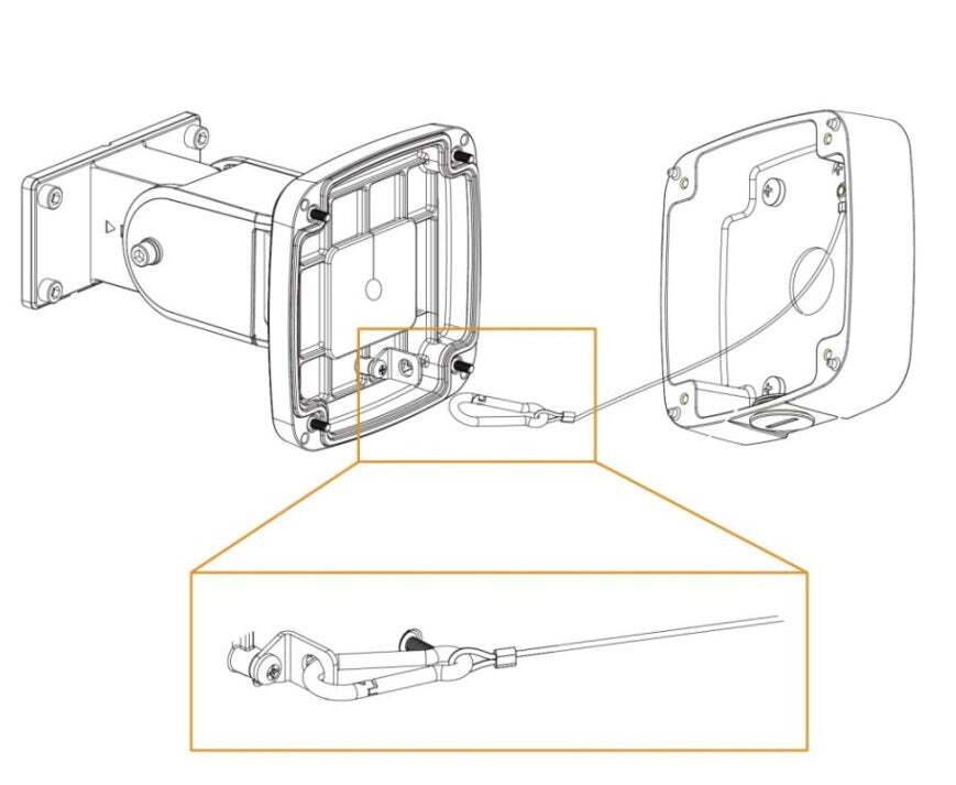 BWR-H510 BURG GARD, Wand- und Deckenhalterung für Radar Systeme Einstellbare Halterung mit Anschlussbox