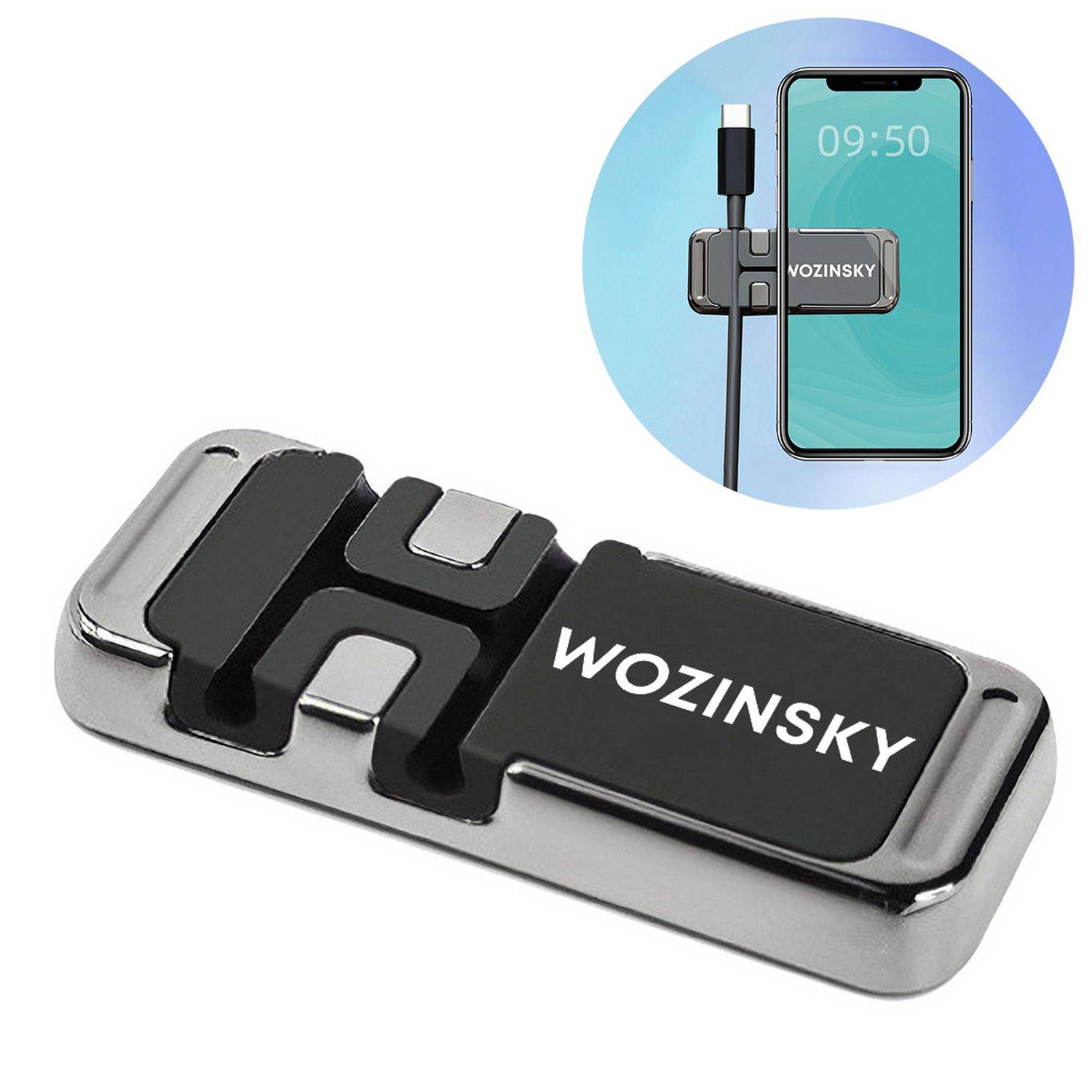 Magnetischer Telefonhalter mit Kabelorganisation Schwarz (WMCDO-B1)