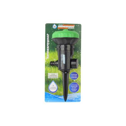 Packung eines schwarzgrünen Ultraschall-Gartenschädlingsabwehrstachels auf grünem Hintergrund, beschriftet mit Mannesmann und 