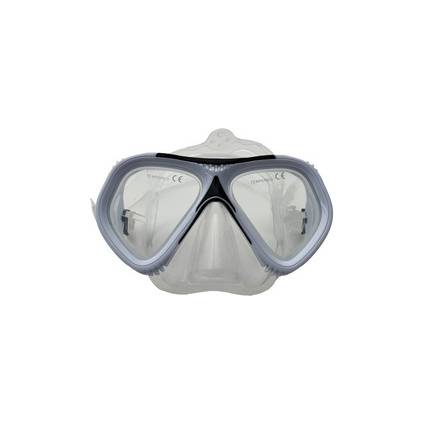 SCHILDKRÖT Erwachsenen-Tauchmaske "Tupai", schwarz/grau