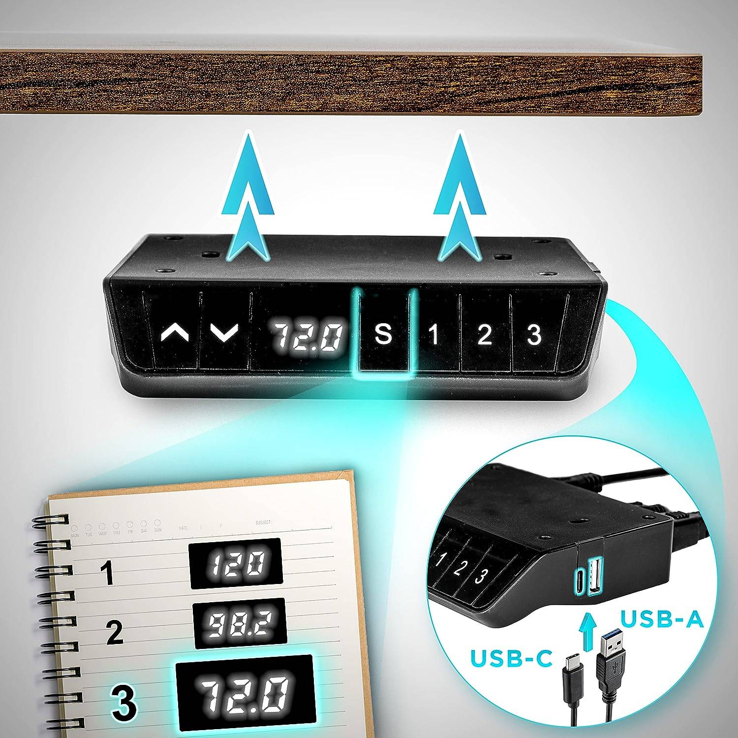 Duronic TM61 WE Höhenverstellbarer Schreibtisch elektrisch Tischgestell