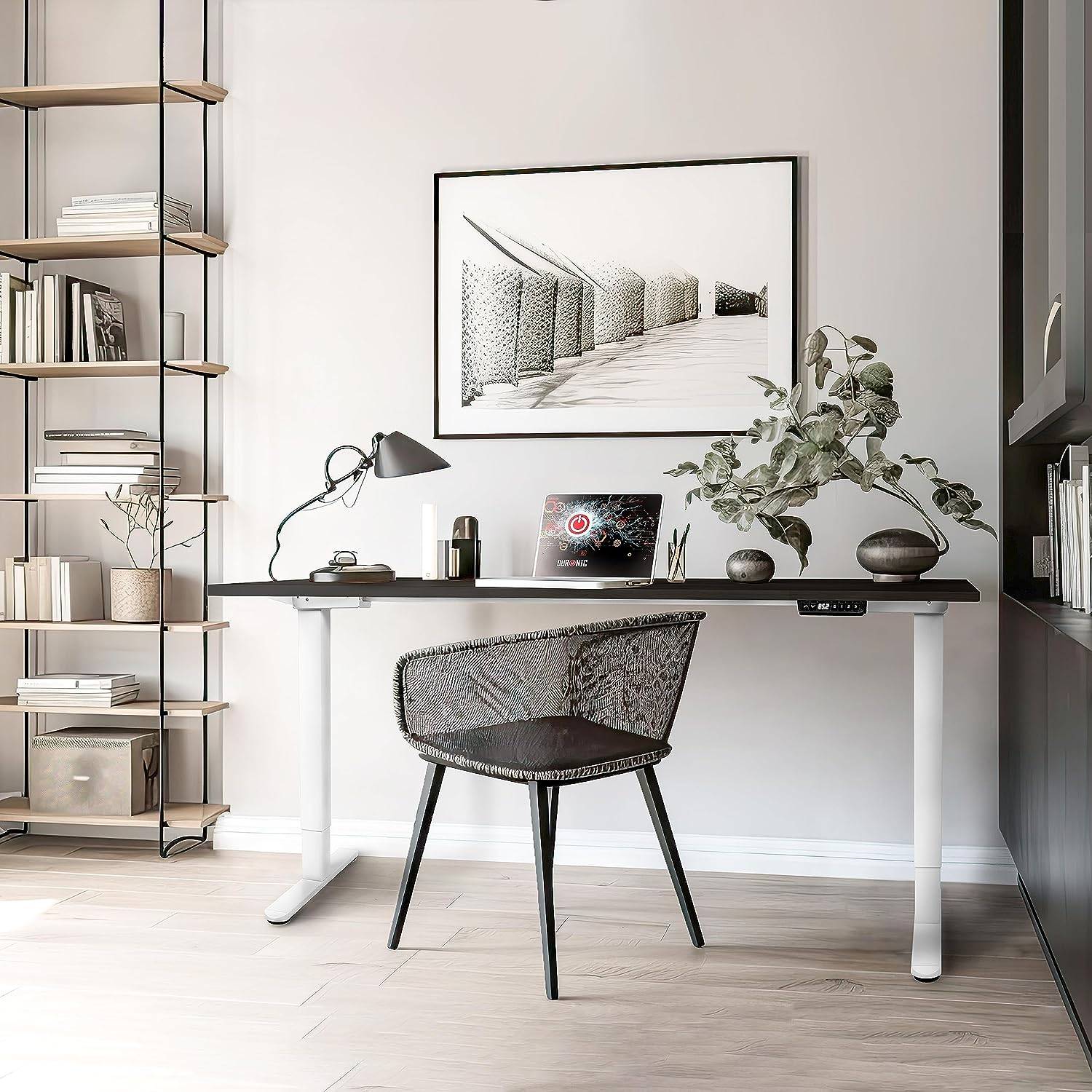 Duronic TM61 WE Höhenverstellbarer Schreibtisch elektrisch Tischgestell