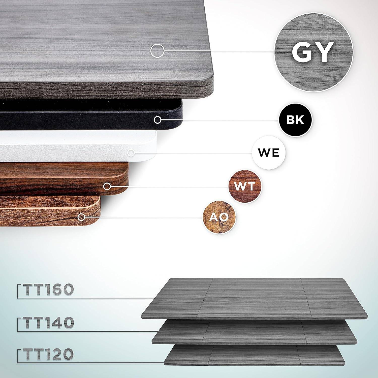 Duronic TT160 GY Schreibtisch | Tischplatte 160 x 60 x 1,9 cm | Schreibtischplatte für individuellen Tisch | Home-Office