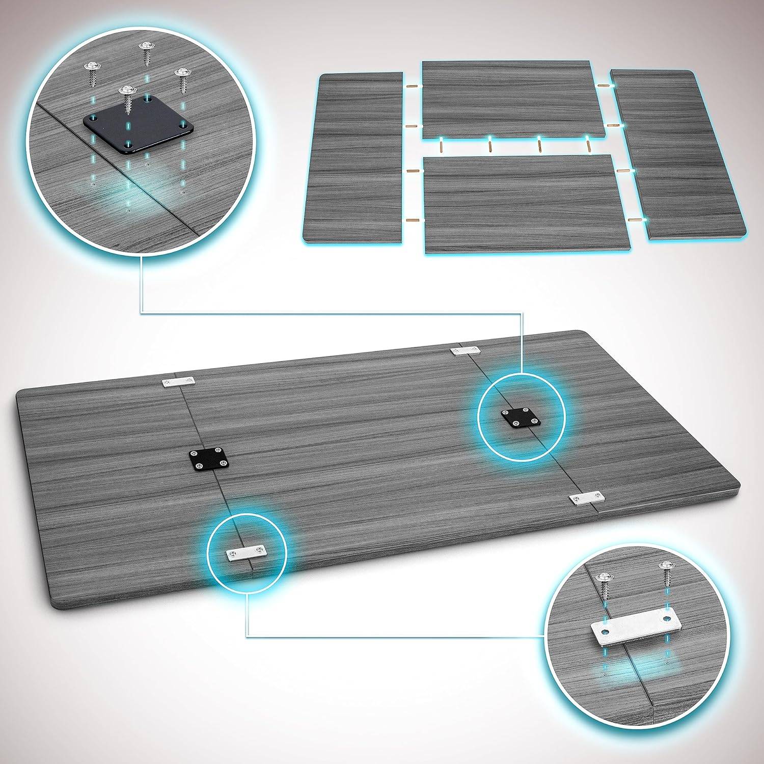 Duronic TT160 GY Schreibtisch | Tischplatte 160 x 60 x 1,9 cm | Schreibtischplatte für individuellen Tisch | Home-Office