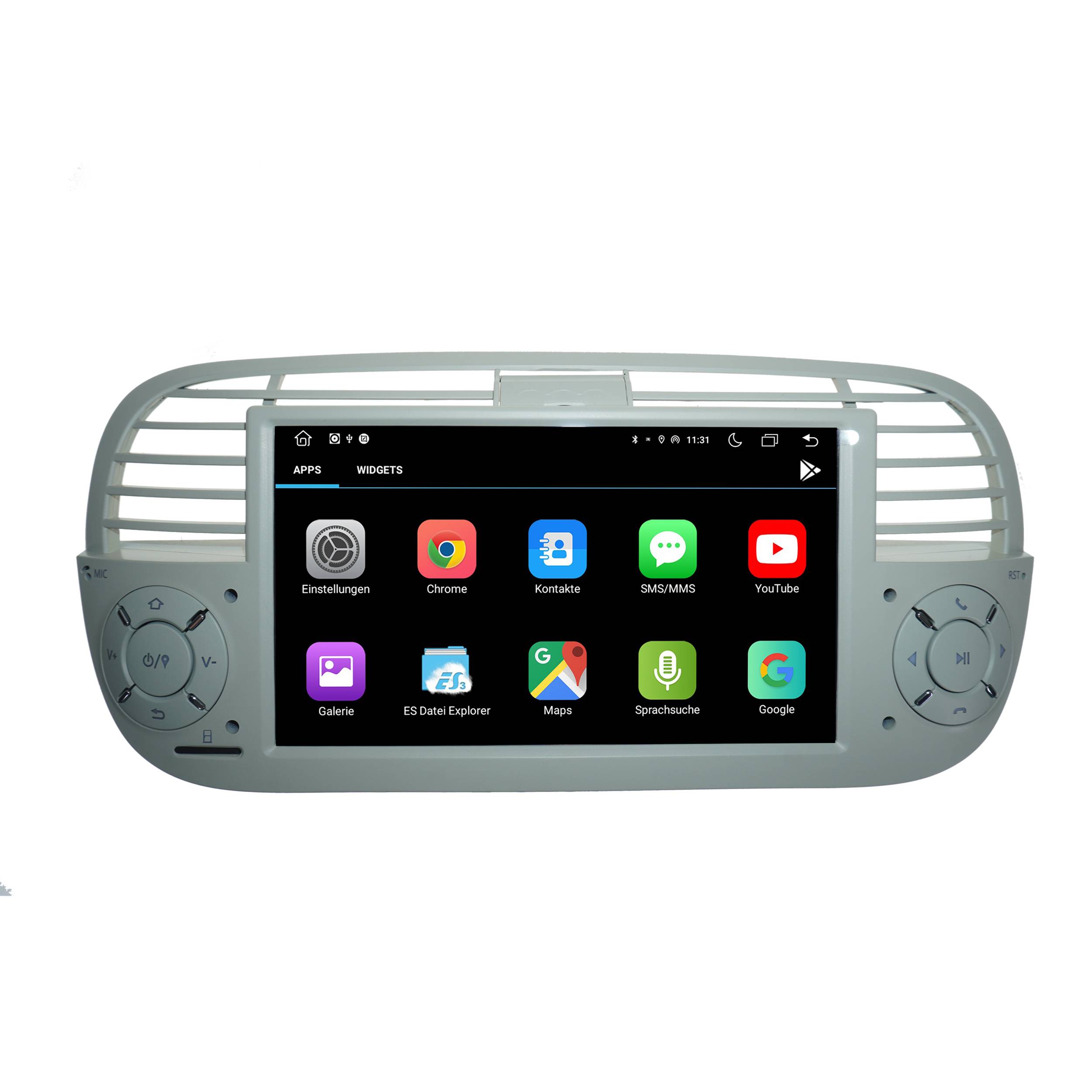 Für Fiat 500 (Beige) 7" Touchscreen Android Autoradio GPS Navigation CarPlay