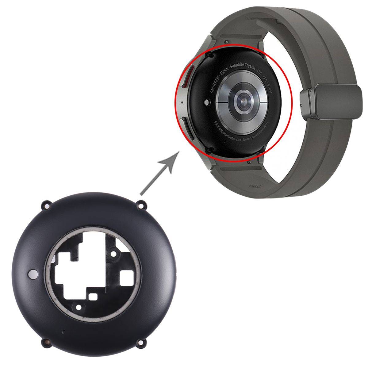 Backcover Glas für Samsung Galaxy Watch 5 Pro 45mm Ersatzteil Reparatur