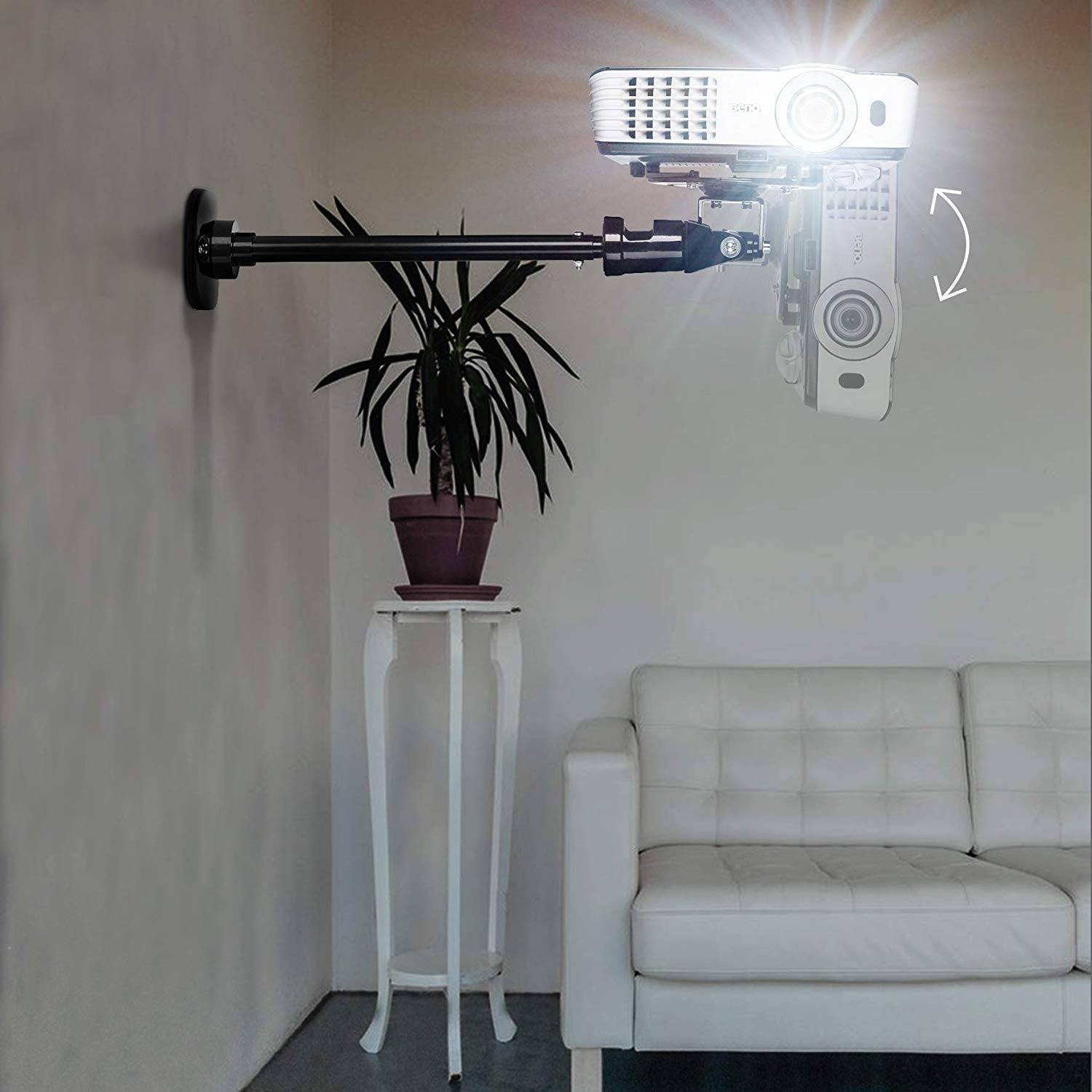 Duronic PB02XL Beamer Halterung | Projektor Halterung | Universal Deckenhalterung | Traglast bis zu 10 kg