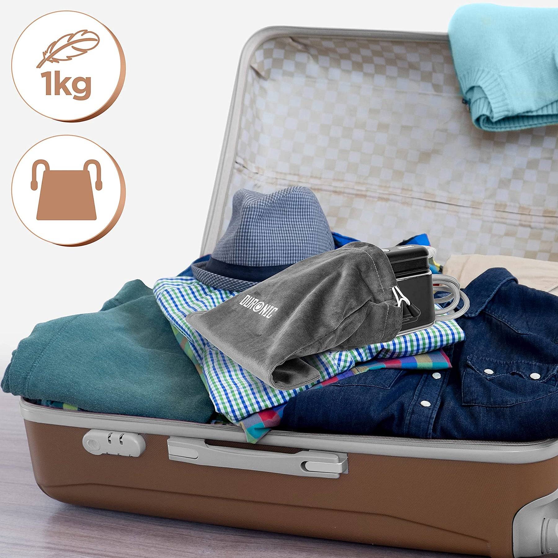 Duronic HS90 BK 2-in-1 Bügeleisen und Dampfglätter | Reisebügeleisen mit 1200 W | 90 ml Wassertank | Faltbarer Griff