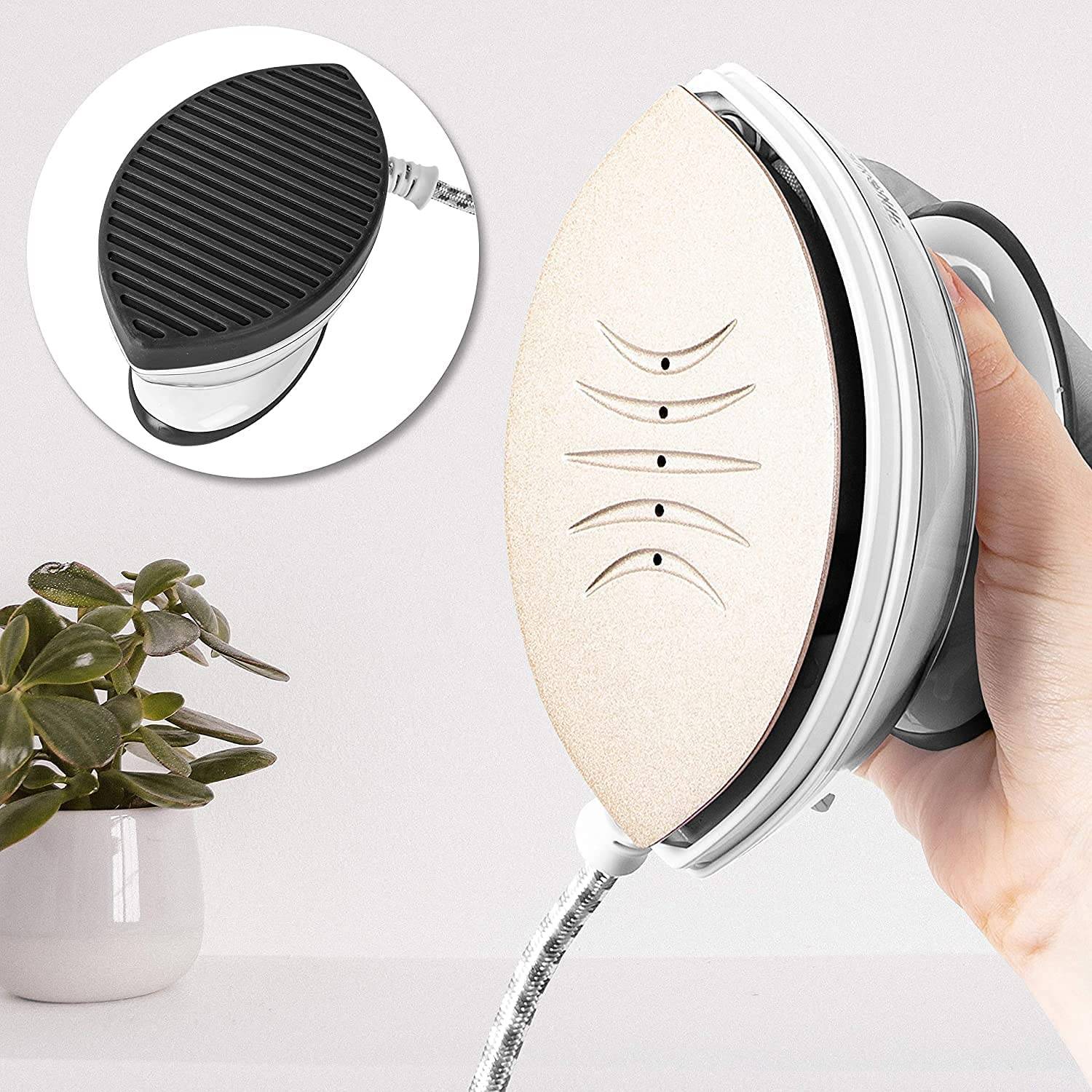 Duronic SI3 WE Reisebügeleisen | 400 W Minibügeleisen | 35 ml Wassertank | Silikonmatte und Beutel | Bügeleisen