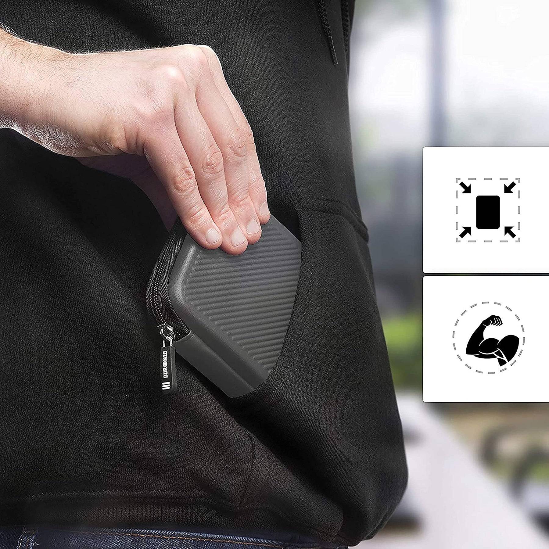 Duronic HDC2 GY externe Festplatten Schutzhülle | Stoßsichere Festplattentasche | 2,5" SSD Cover | Hardshell Hülle