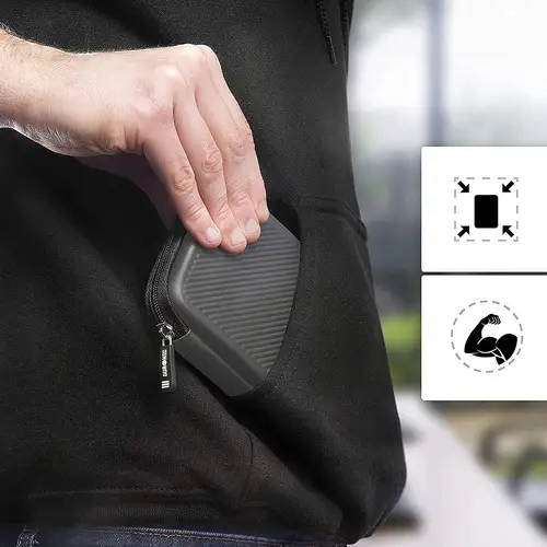 Duronic HDC2 GY externe Festplatten Schutzhülle | Stoßsichere Festplattentasche | 2,5" SSD Cover | Hardshell Hülle Duronic HDC2 GY externe Festplatten Schutzhülle | Stoßsichere Festplattentasche | 2,5" SSD Cover | Hardshell Hülle