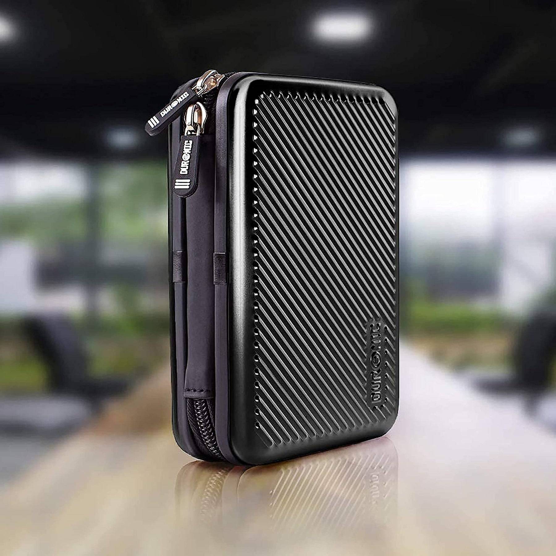 Duronic HDC3 BK Externe Festplatten Schutzhülle | Stoßsichere Festplattentasche | 2,5" SSD Cover | Aluminium Hülle