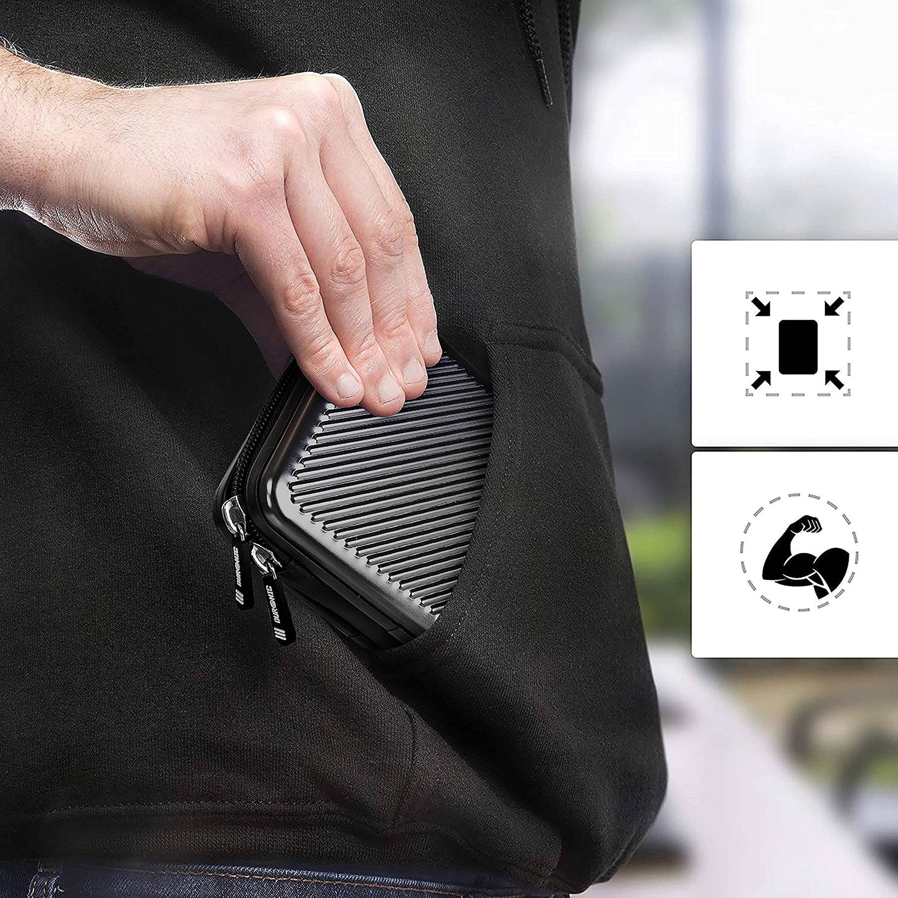 Duronic HDC3 BK Externe Festplatten Schutzhülle | Stoßsichere Festplattentasche | 2,5" SSD Cover | Aluminium Hülle