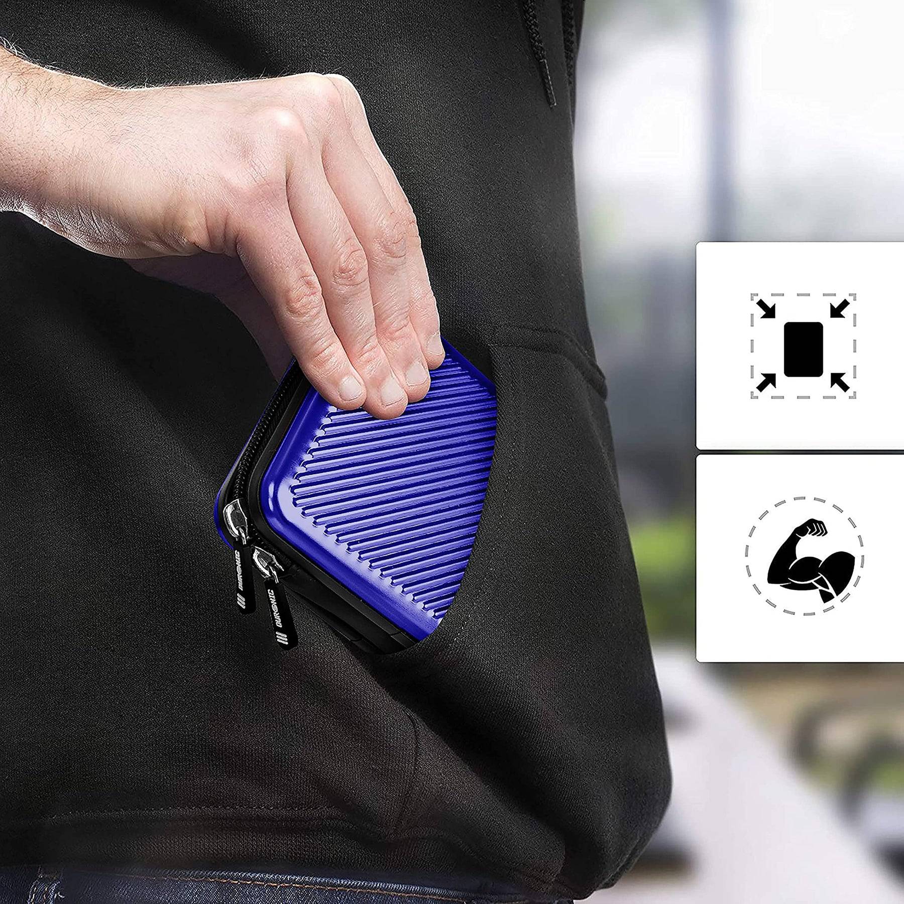 Duronic HDC3 BE Externe Festplatten Schutzhülle | Stoßsichere Festplattentasche | 2,5" SSD Cover | Aluminium Hülle