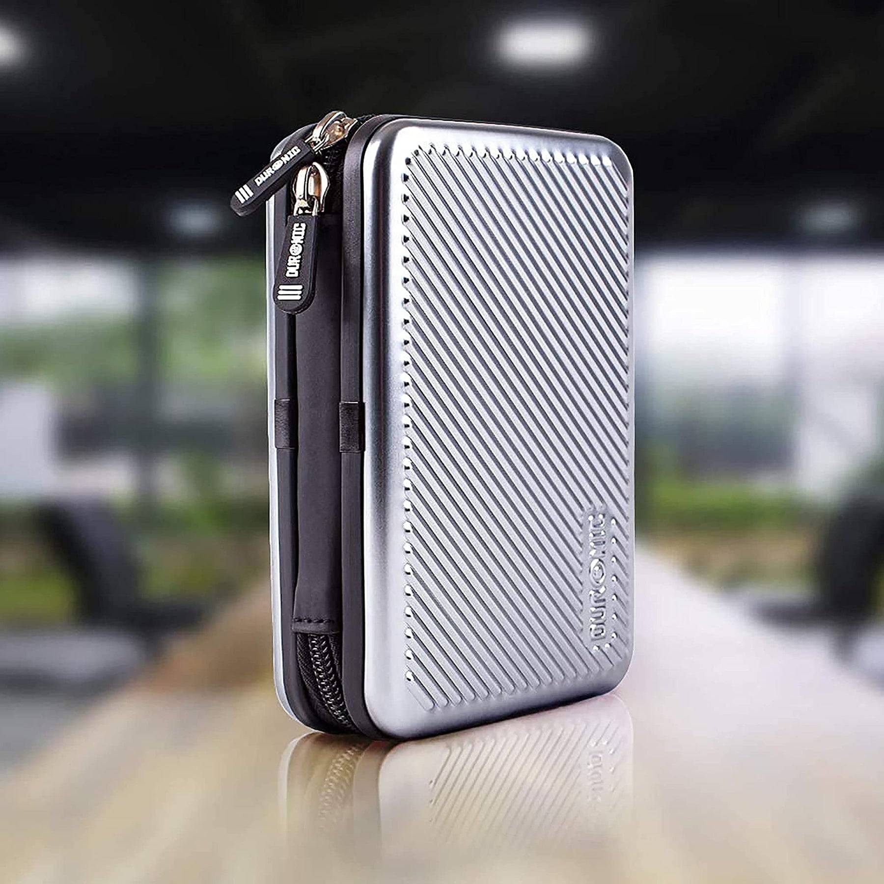 Duronic HDC3 SR Externe Festplatten Schutzhülle | Stoßsichere Festplattentasche | 2,5" SSD Cover | Aluminium Hülle