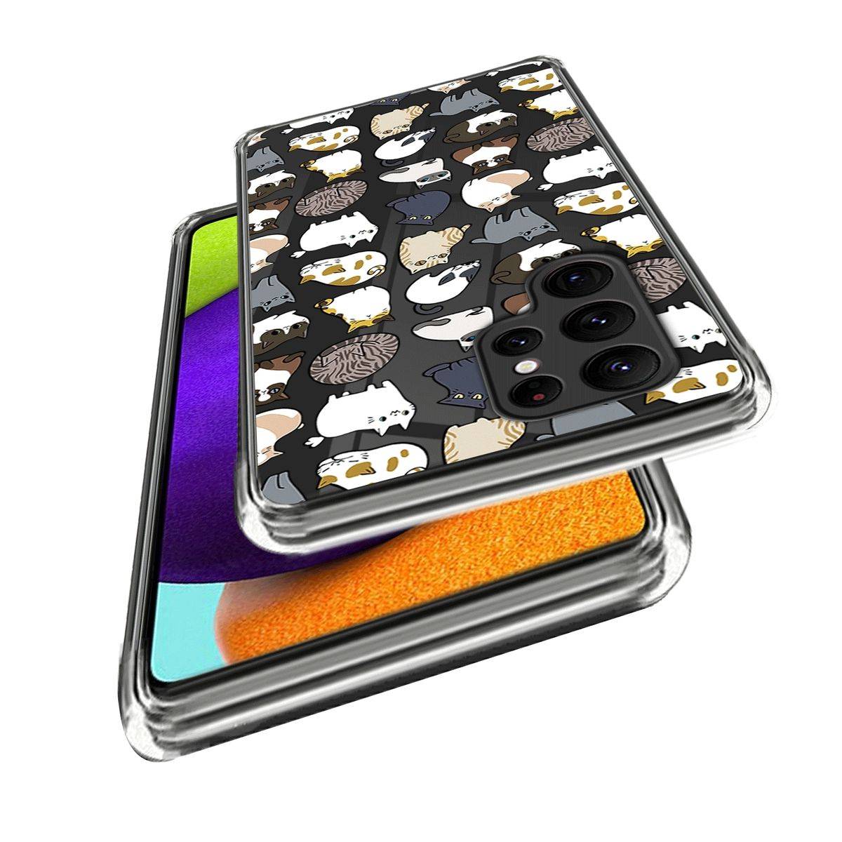 Für Samsung Galaxy S23 Ultra 5G Transparente Handy Tasche Design Motiv 6