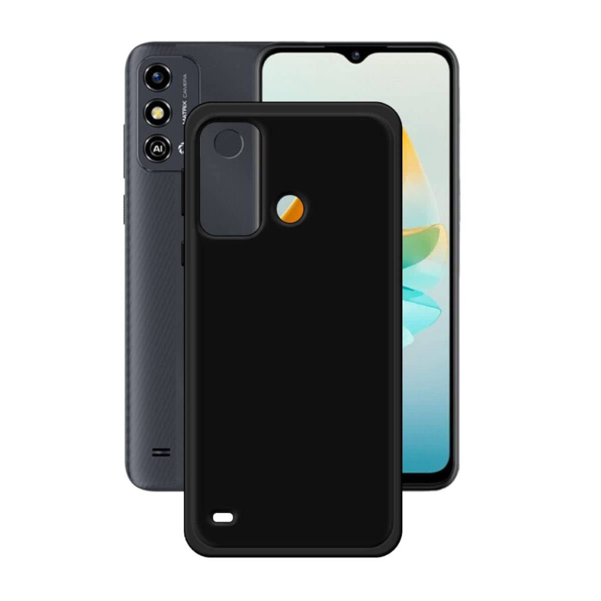 Für ZTE Blade A53 Silikon TPU Schwarz Handy Tasche Hülle Case