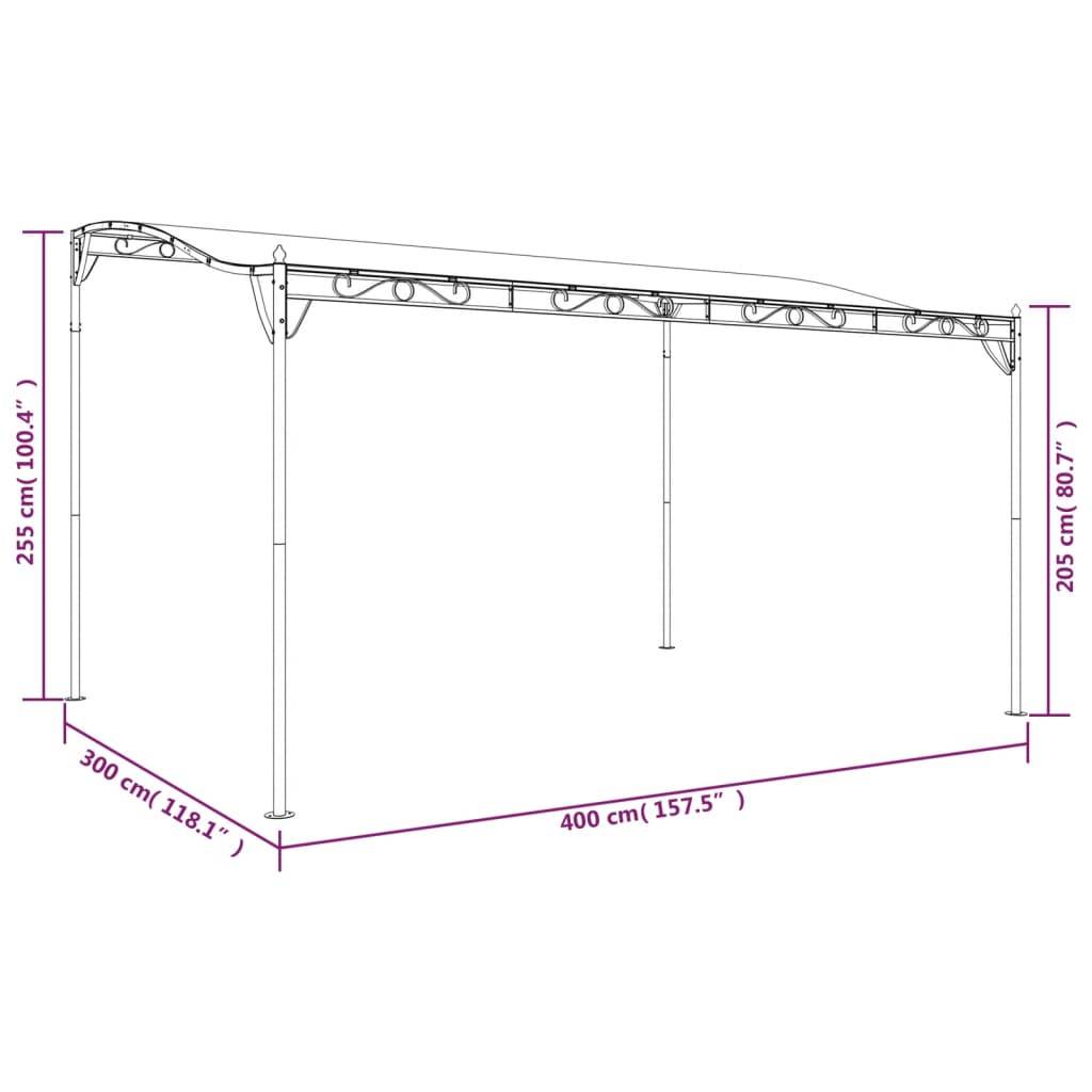 vidaXL Markise Taupe 4x3 m 180 g/m² Stoff und Stahl