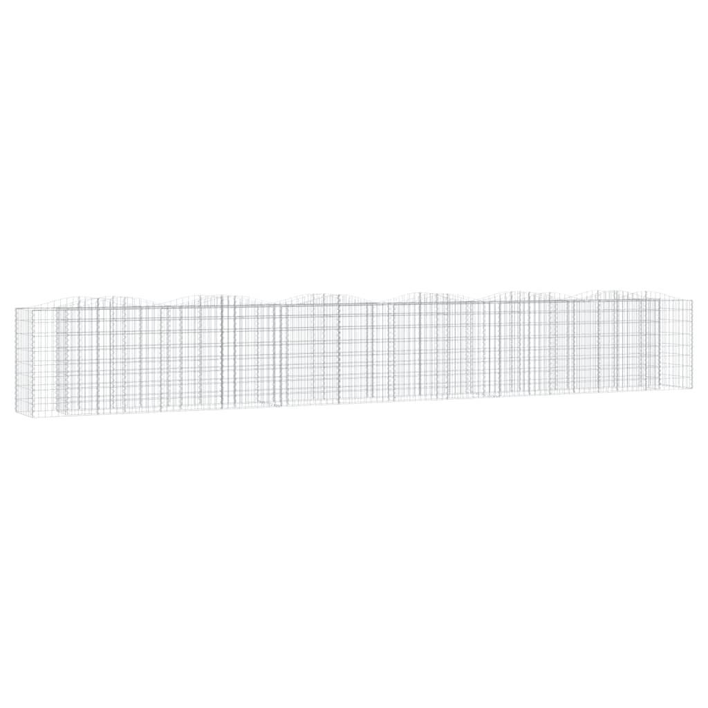 vidaXL Gabionen-Hochbeet mit Hochbogen 600x50x100 cm Verzinktes Eisen