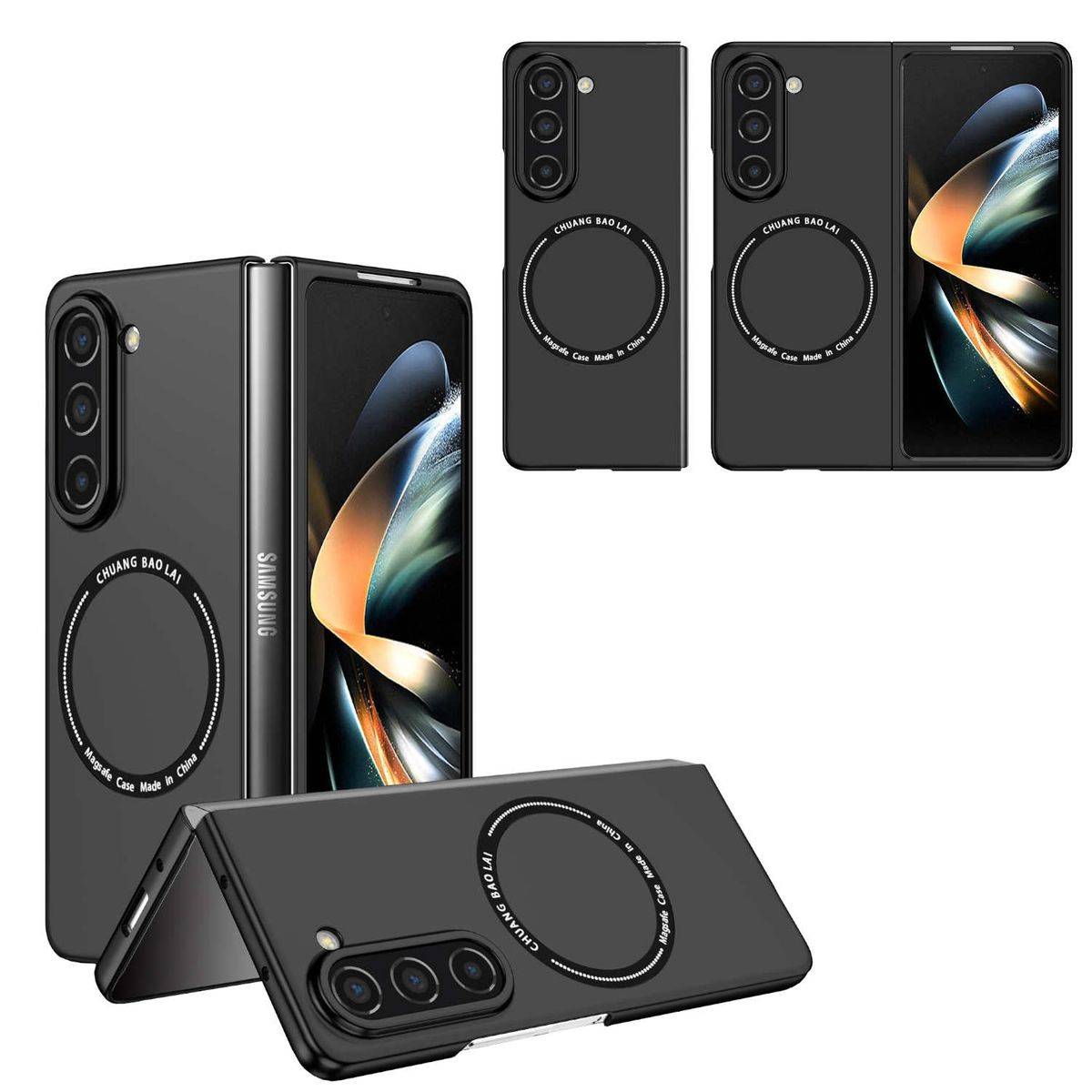 Für Samsung Galaxy Z Fold5 5G Magnet Magsafe Handy Hülle Etuis Schwarz