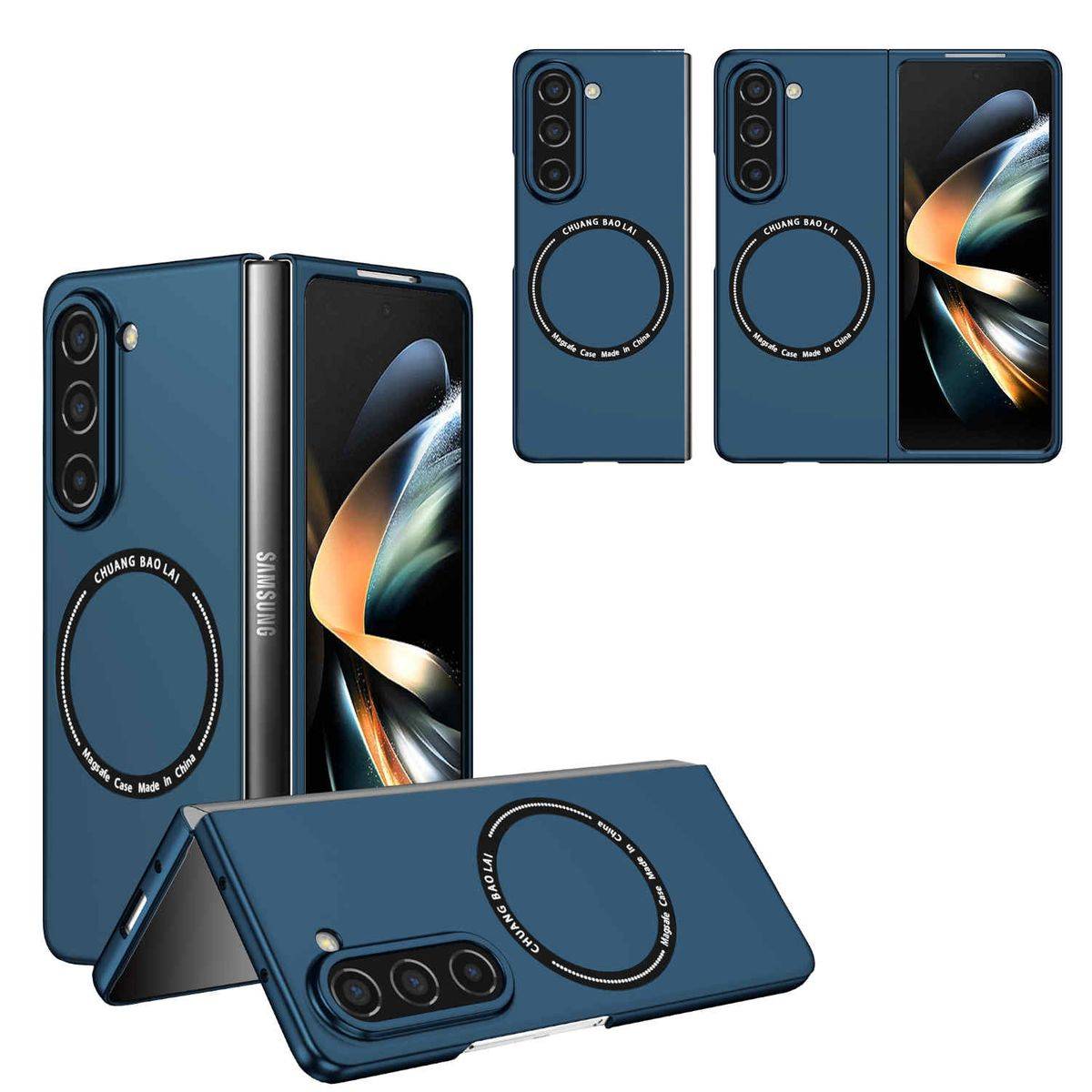 Für Samsung Galaxy Z Fold5 5G Magnet Magsafe Handy Hülle Etuis Blau