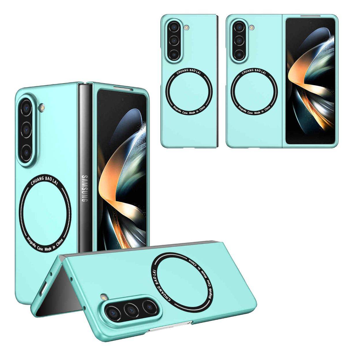Für Samsung Galaxy Z Fold5 5G Magnet Magsafe Handy Hülle Etuis Türkis