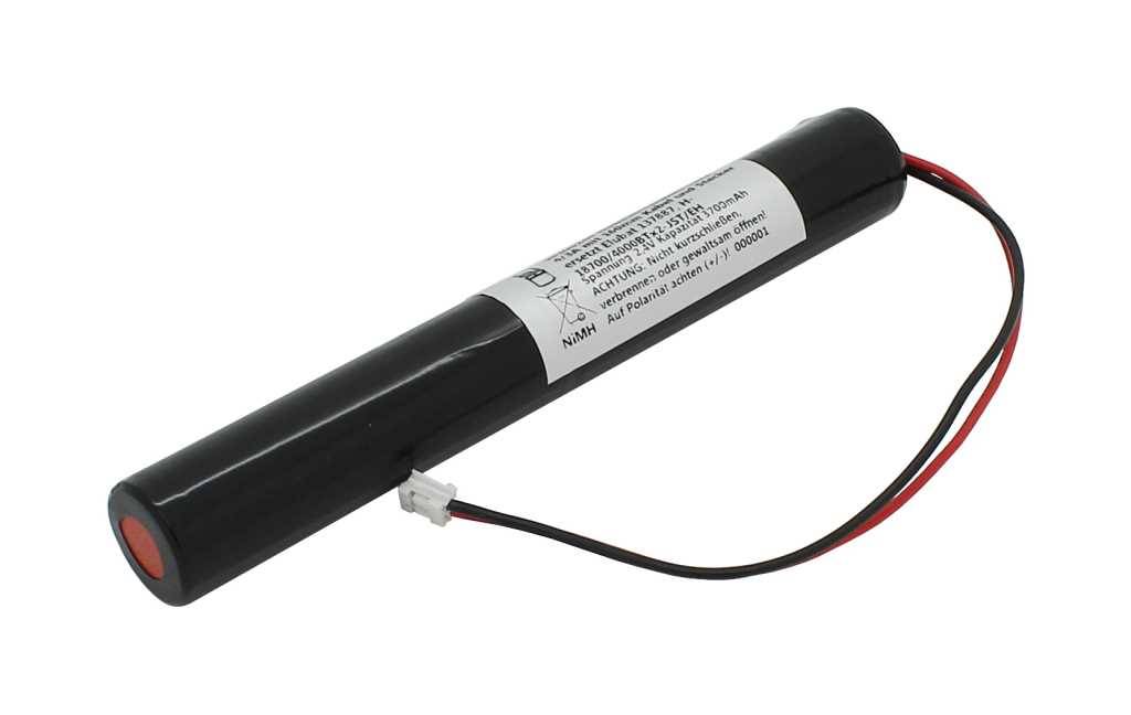Notleuchtenakku NiMH 2,4V 3600mAh L1x2 4/3A mit 160mm Kabel und Stecker ersetzt Elubat 137887, H-18700/4000BTx2-JST/EH