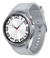 Samsung Galaxy Watch6 Classic - 47 mm - intelligente Uhr mit Band - Hybrid-Eco-Leder - Silber - Bandgröße: M/L - Anzeige