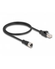 Delock Netzwerkkabel - M12 (4-polig) (W) zu RJ-45 (M) - 50 cm - 5 mm - S/FTP - C