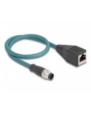 Delock Netzwerkkabel - 8-polig M12 (M) zu RJ-45 (W) - 50 cm - 6.2 mm - S/FTP - C