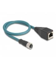 Delock Netzwerkkabel - 8-polig M12 (W) zu RJ-45 (W) - 50 cm - 6.2 mm - CAT 6a -