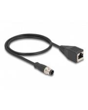 Delock Netzwerkkabel - M12 (4-polig) (M) zu RJ-45 (W) - 50 cm - 5 mm - S/FTP - C