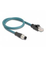 Delock M12 Adapterkabel A-kodiert 8 Pin Stecker zu RJ45 50 cm Adapter Netzwerk 0,5 m 8-polig