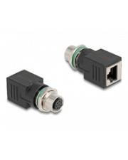 Delock Netzwerkadapter - 8-polig M12 (W) schraubbar zu RJ-45 (W) - CAT 6a - IP67