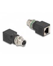 Delock Netzwerkadapter - 8-polig M12 (W) zu RJ-45 (W) - CAT 6a - Schwarz