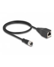 Delock Netzwerkkabel - M12 (4-polig) (W) zu RJ-45 (W) - 50 cm - 5 mm - S/FTP - C