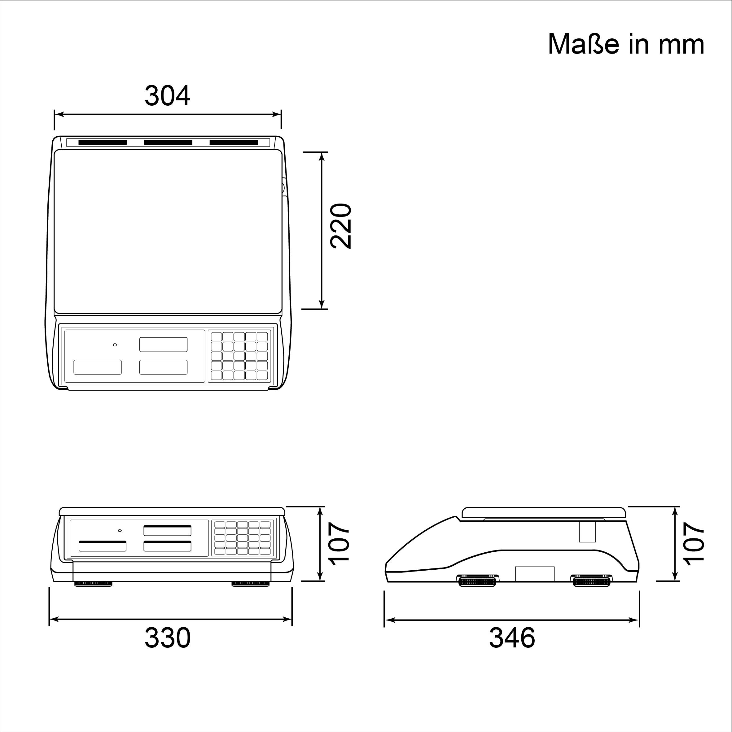 CAS ERP, Laden-Waage preisrechnend, GEEICHT, Wägebereich max. 30 kg, Ablesbarkeit 5 g